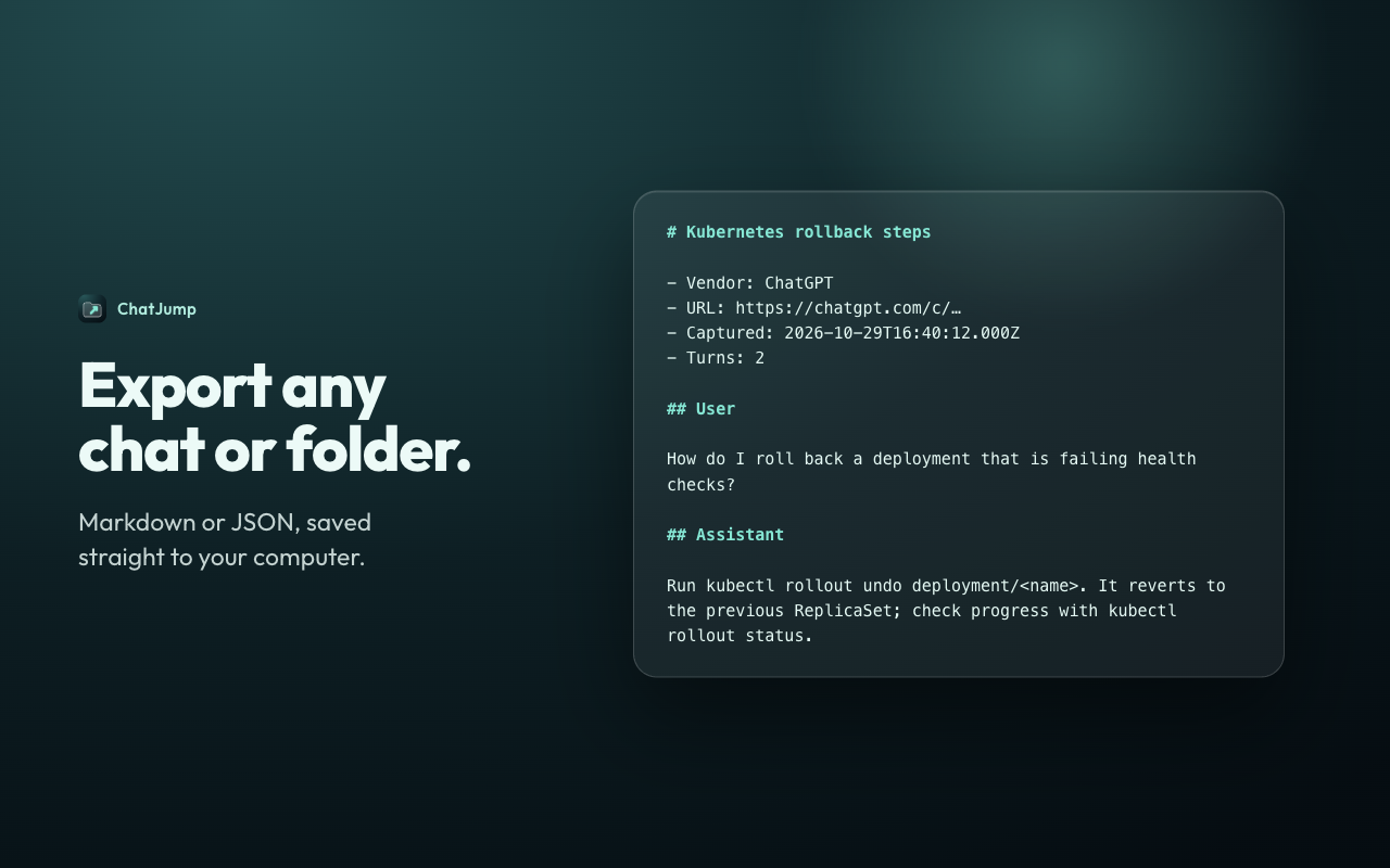 A Markdown export of a conversation
